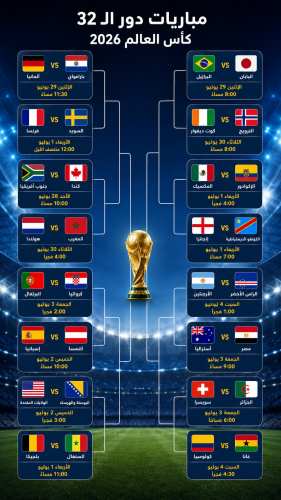 صدامات نارية تشعل دور الـ32.. بداية المعركة الحقيقية في كأس العالم 2026 2 file 0000000011707246a25881752fa47af7